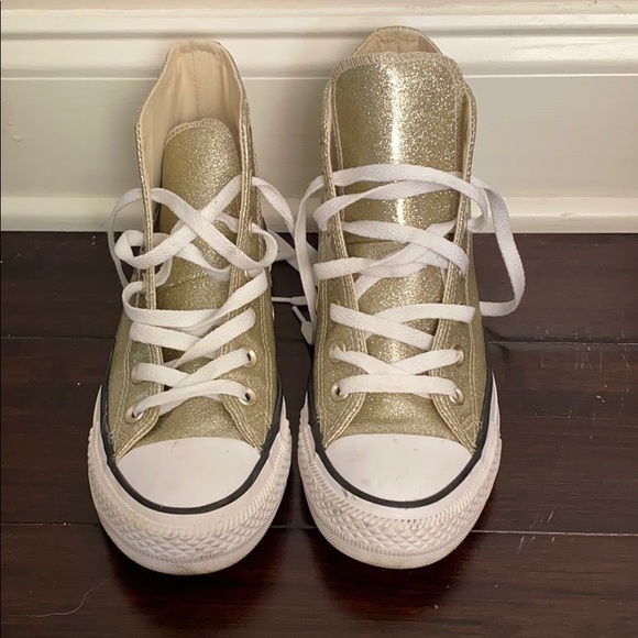 gold glitter high tops